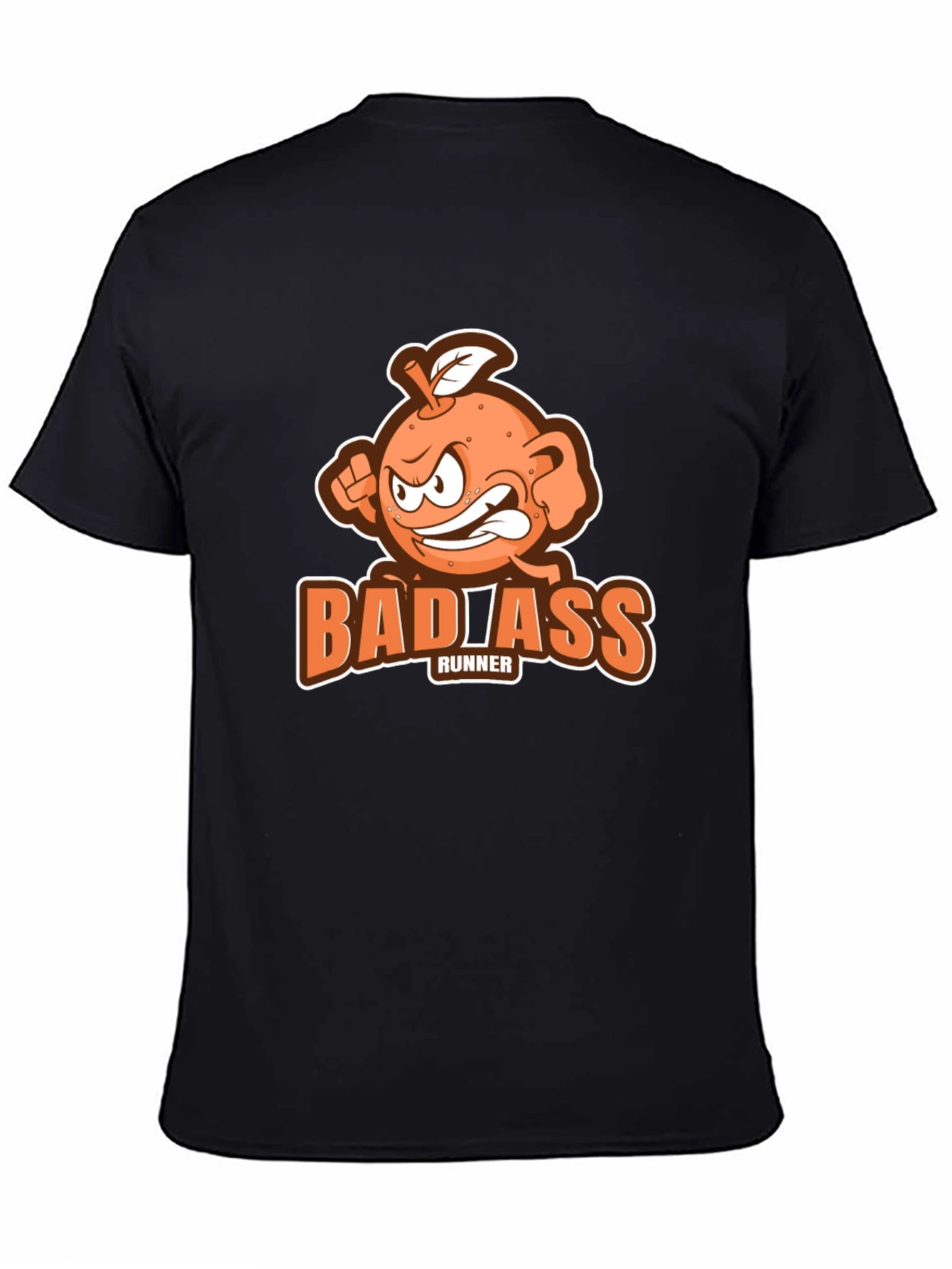 Badass Runner Orange Graphic T-Shirt