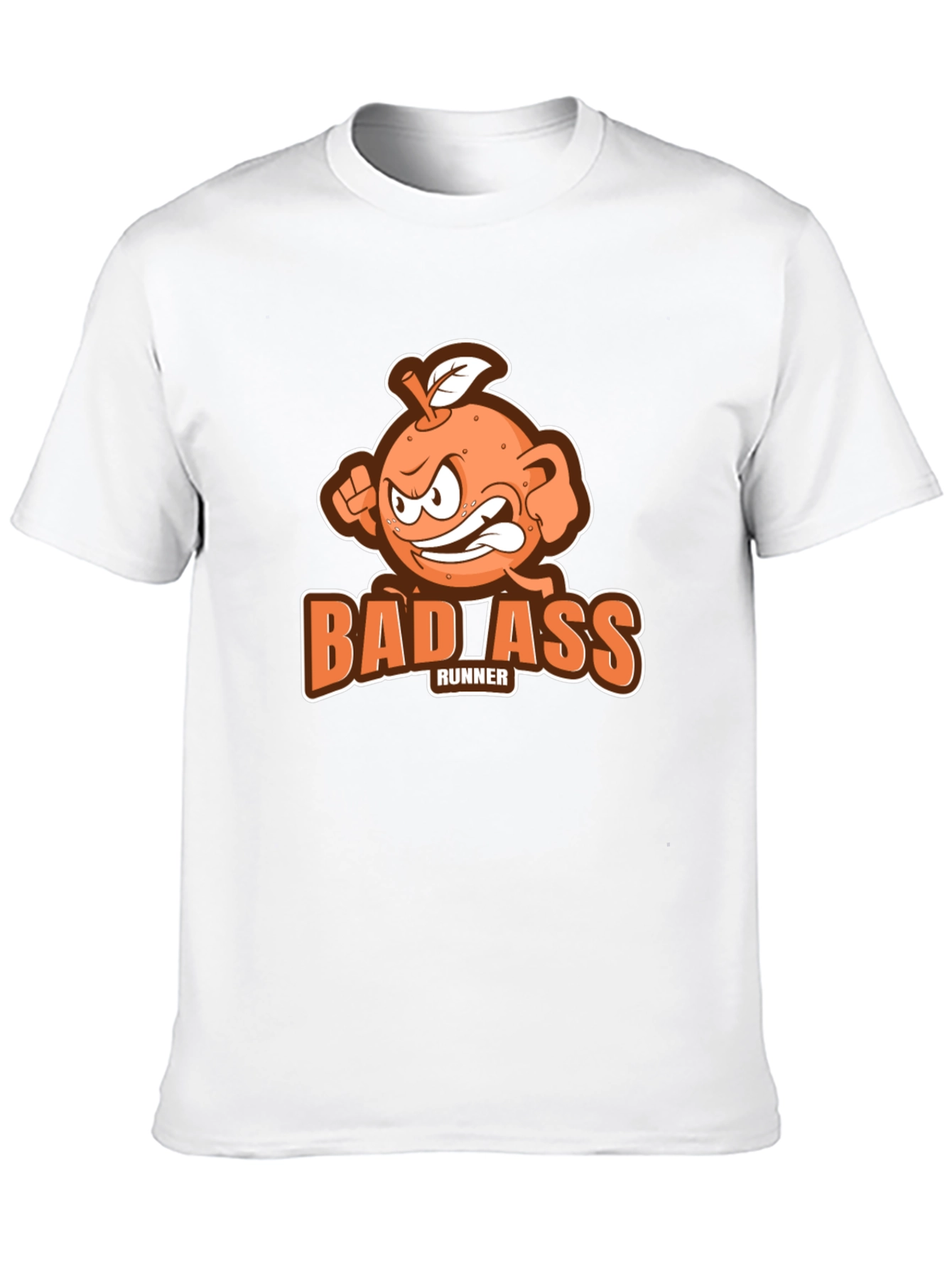 Badass Runner Orange Graphic T-Shirt