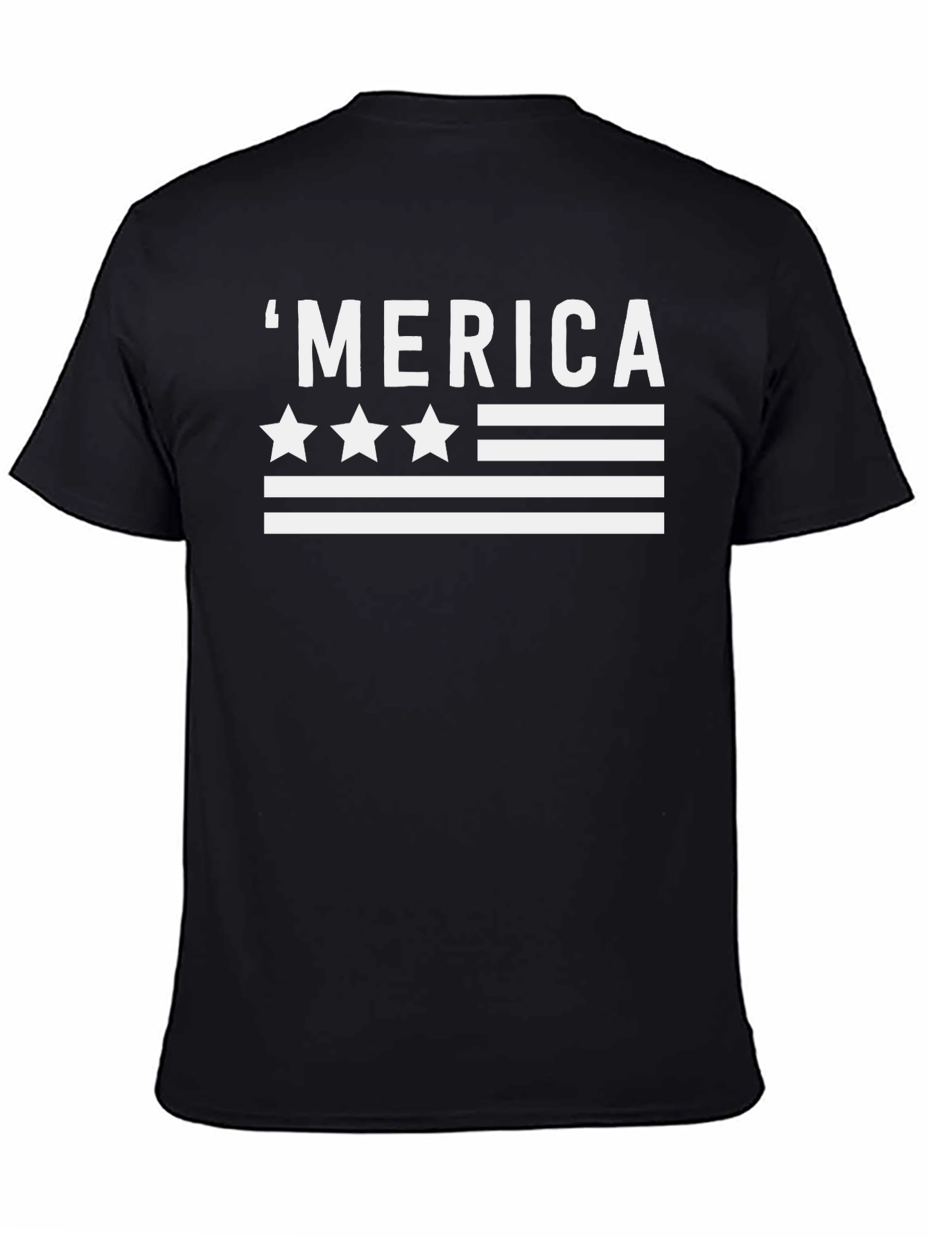 Patriotic Merica Tee - Stars and Stripes Graphic