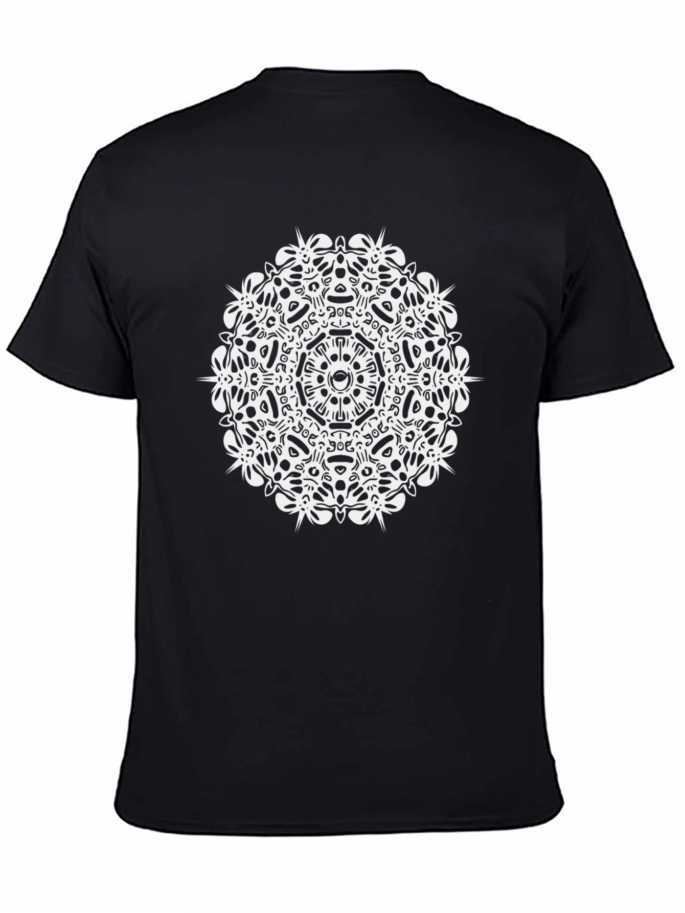 Geometric Mandala Graphic Black T-Shirt