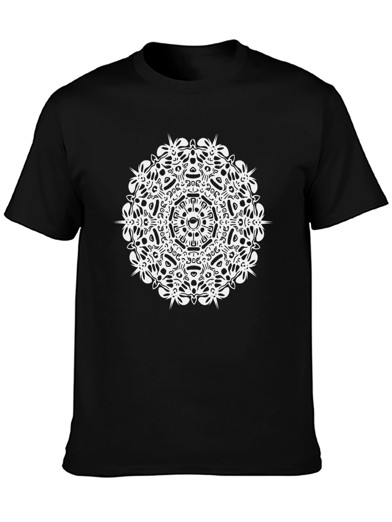 Geometric Mandala Graphic Black T-Shirt