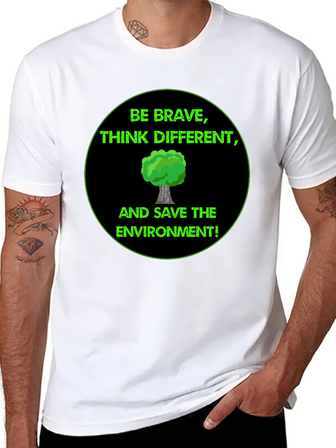 Eco-Friendly Graphic Tee - Be Brave Save the Environment!