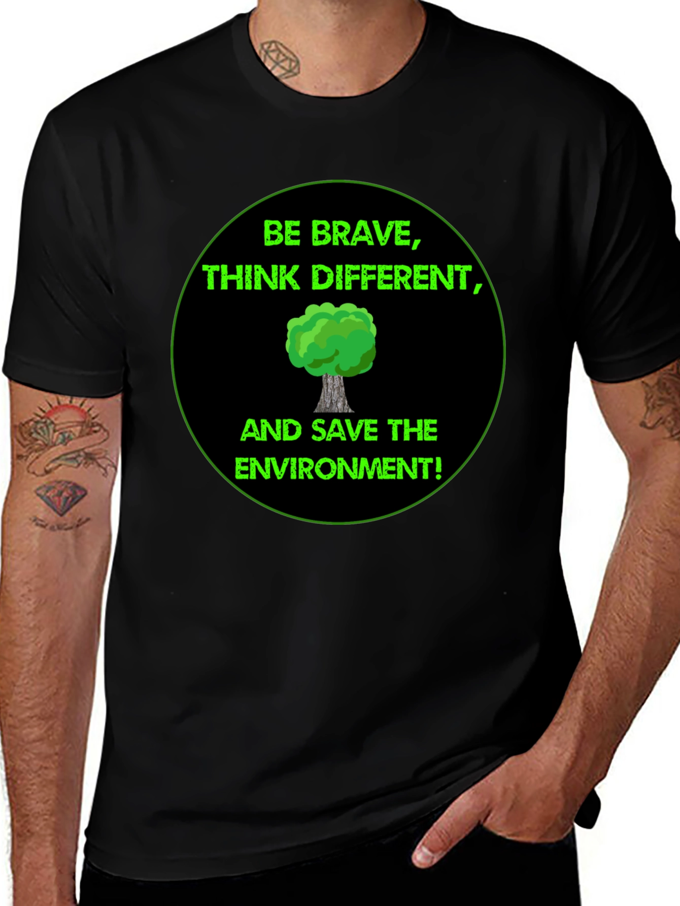 Eco-Friendly Graphic Tee - Be Brave Save the Environment!