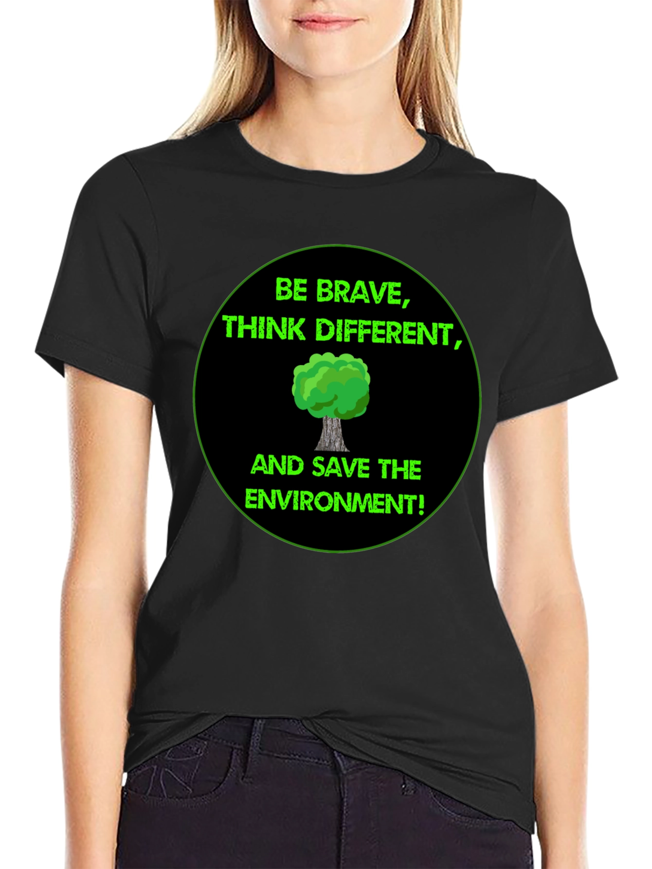 Eco-Friendly Graphic Tee - Be Brave Save the Environment!