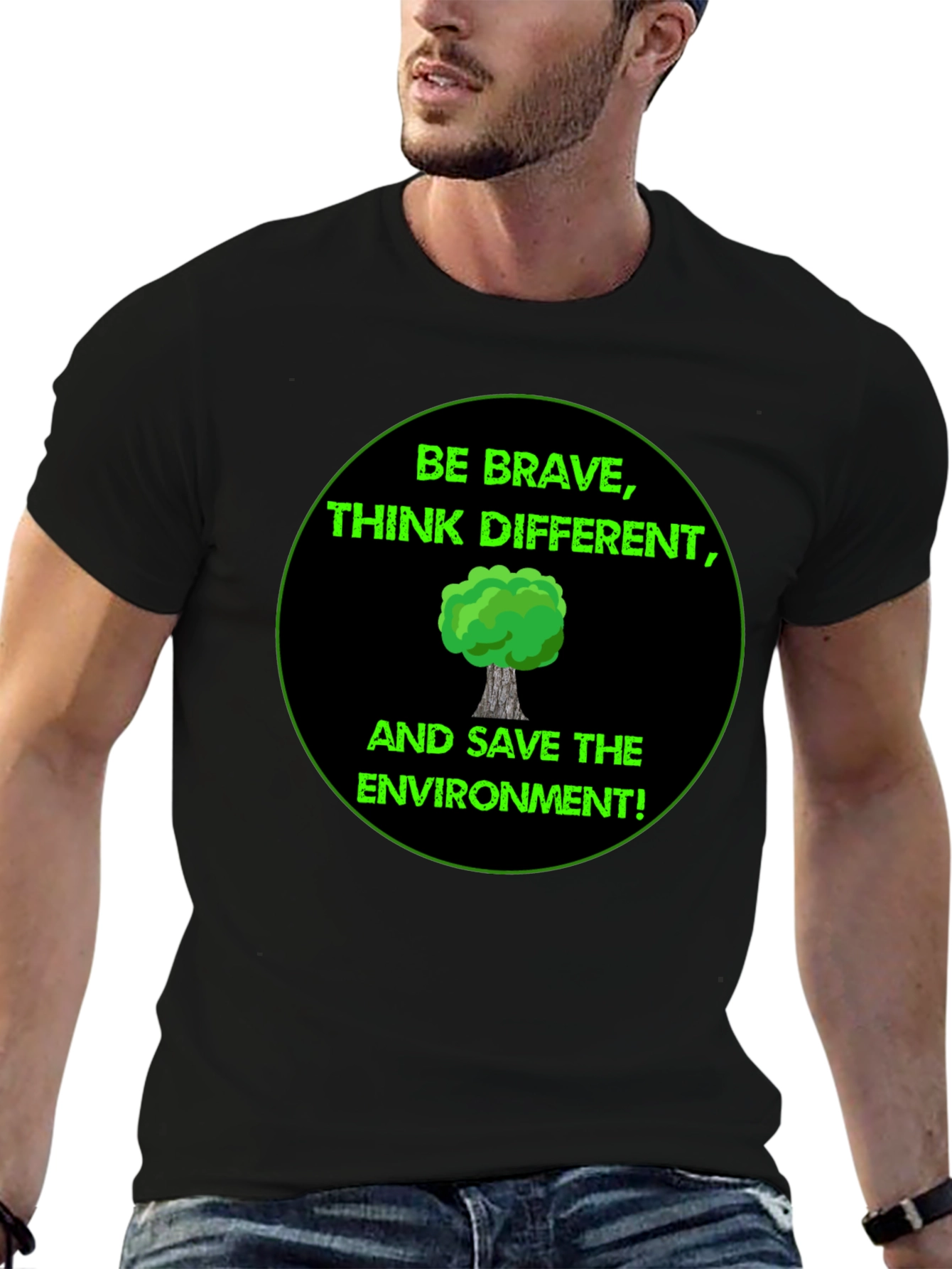 Eco-Friendly Graphic Tee - Be Brave Save the Environment!