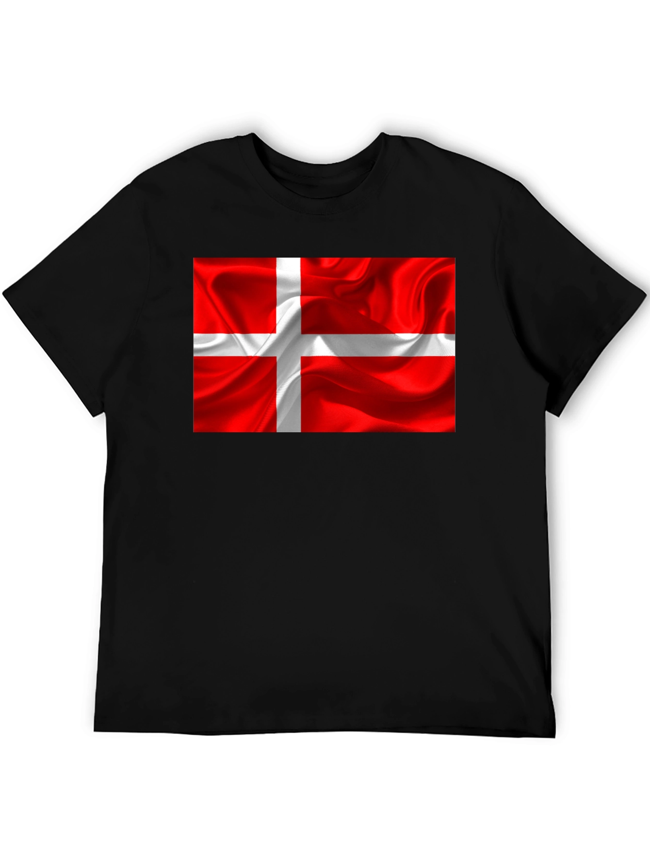 Denmark Flag T-Shirt - Black Cotton Tee