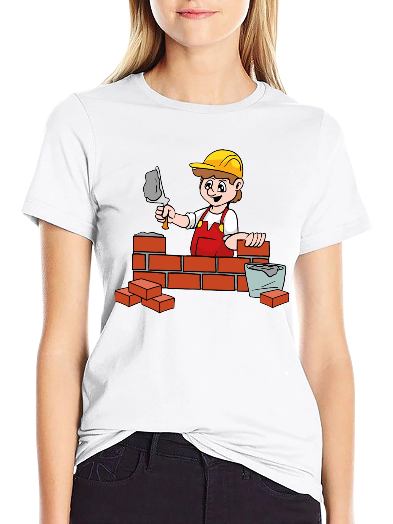 Construction Cartoon Graphic T-Shirt