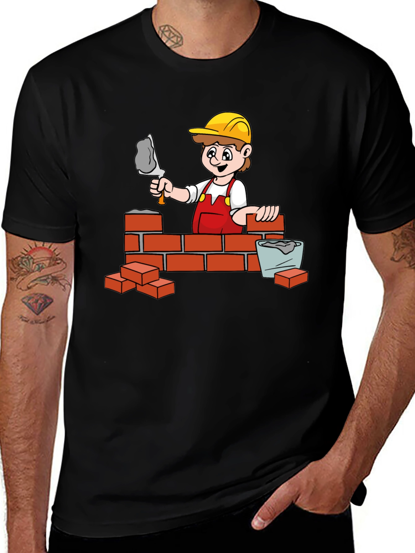 Construction Cartoon Graphic T-Shirt