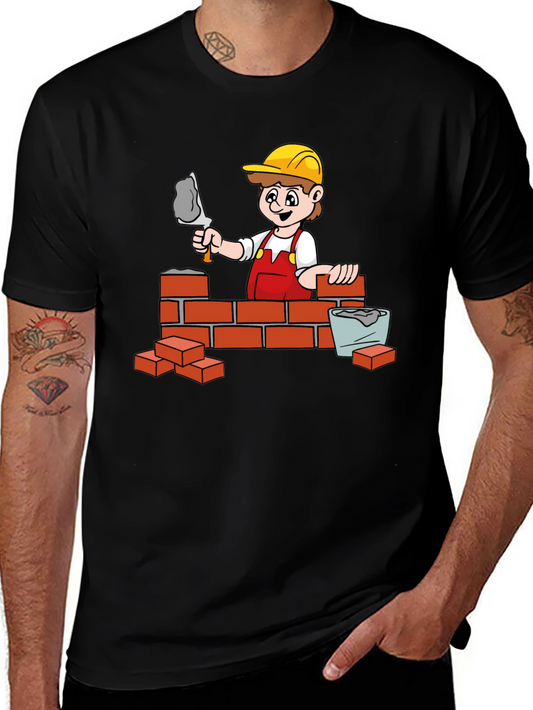Construction Cartoon Graphic T-Shirt