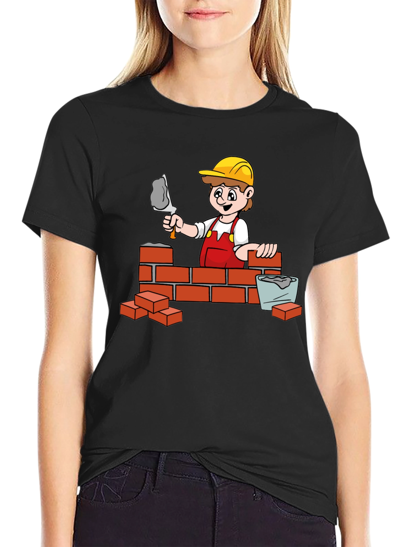 Construction Cartoon Graphic T-Shirt