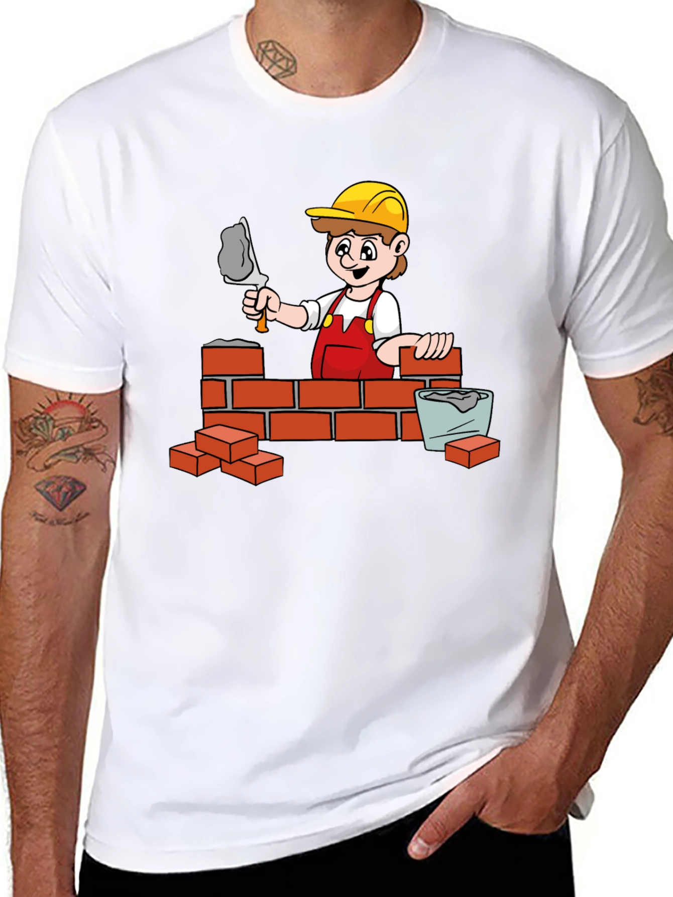 Construction Cartoon Graphic T-Shirt