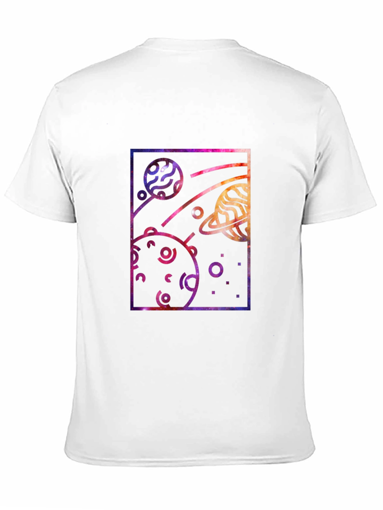 Galaxy Planets Graphic Tee - Stylish Black T-Shirt