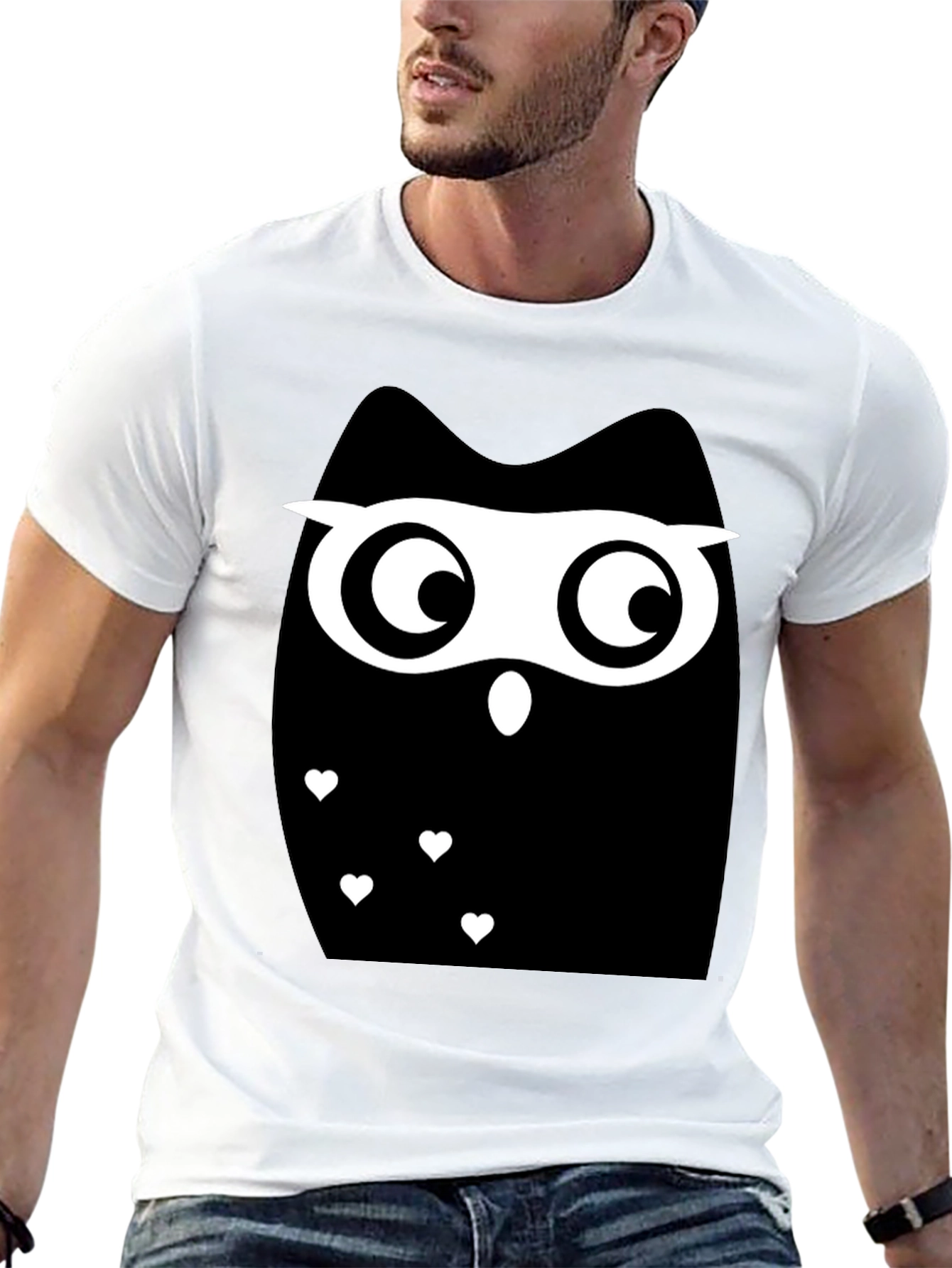 Black Owl Graphic T-Shirt - Cute Animal Tee