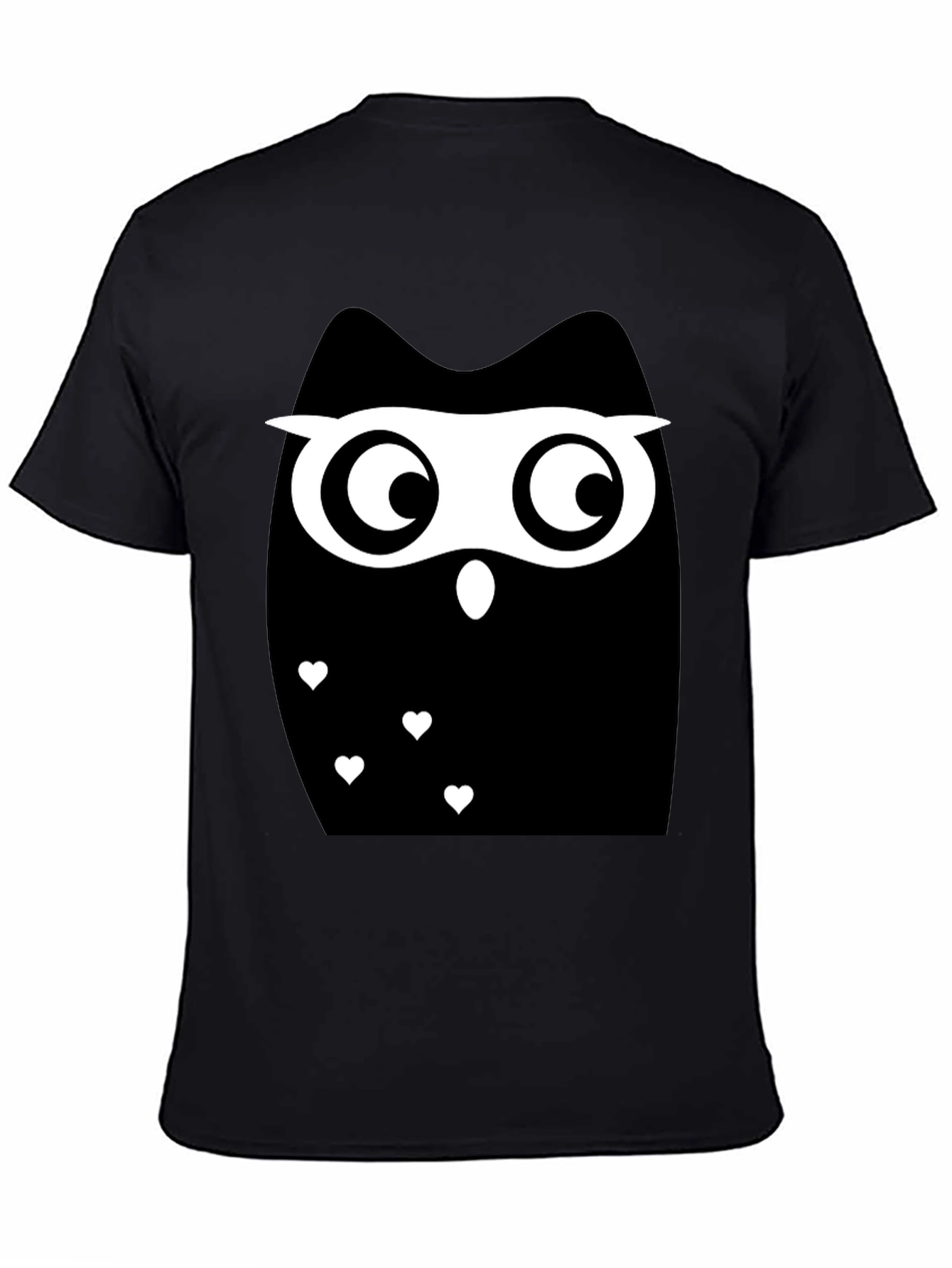Black Owl Graphic T-Shirt - Cute Animal Tee