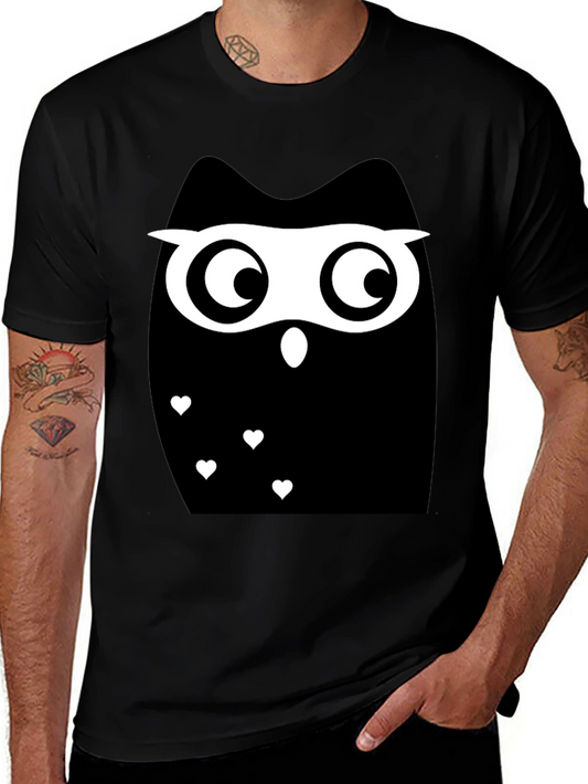 Black Owl Graphic T-Shirt - Cute Animal Tee
