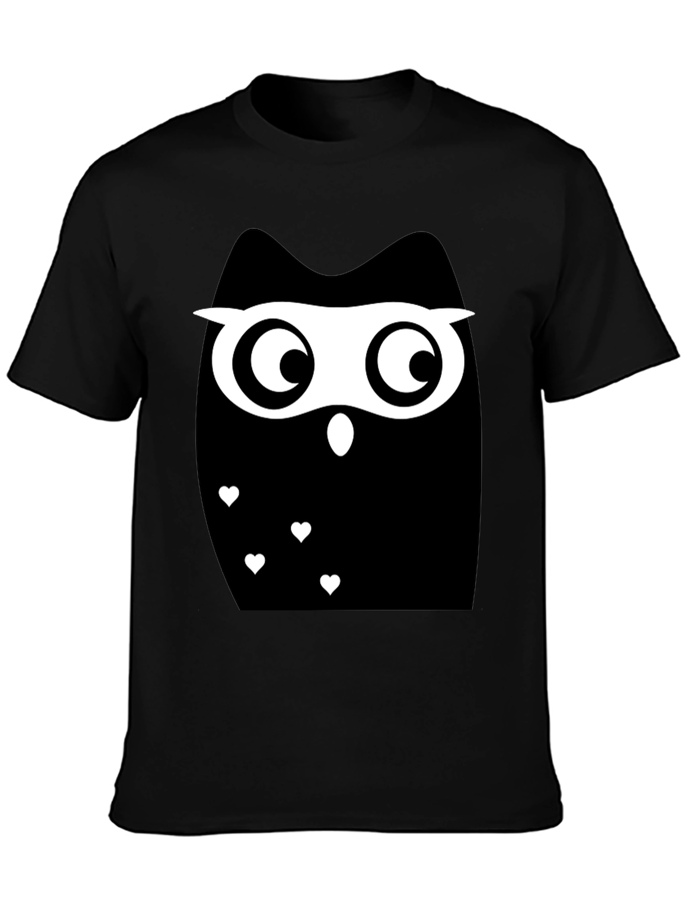 Black Owl Graphic T-Shirt - Cute Animal Tee