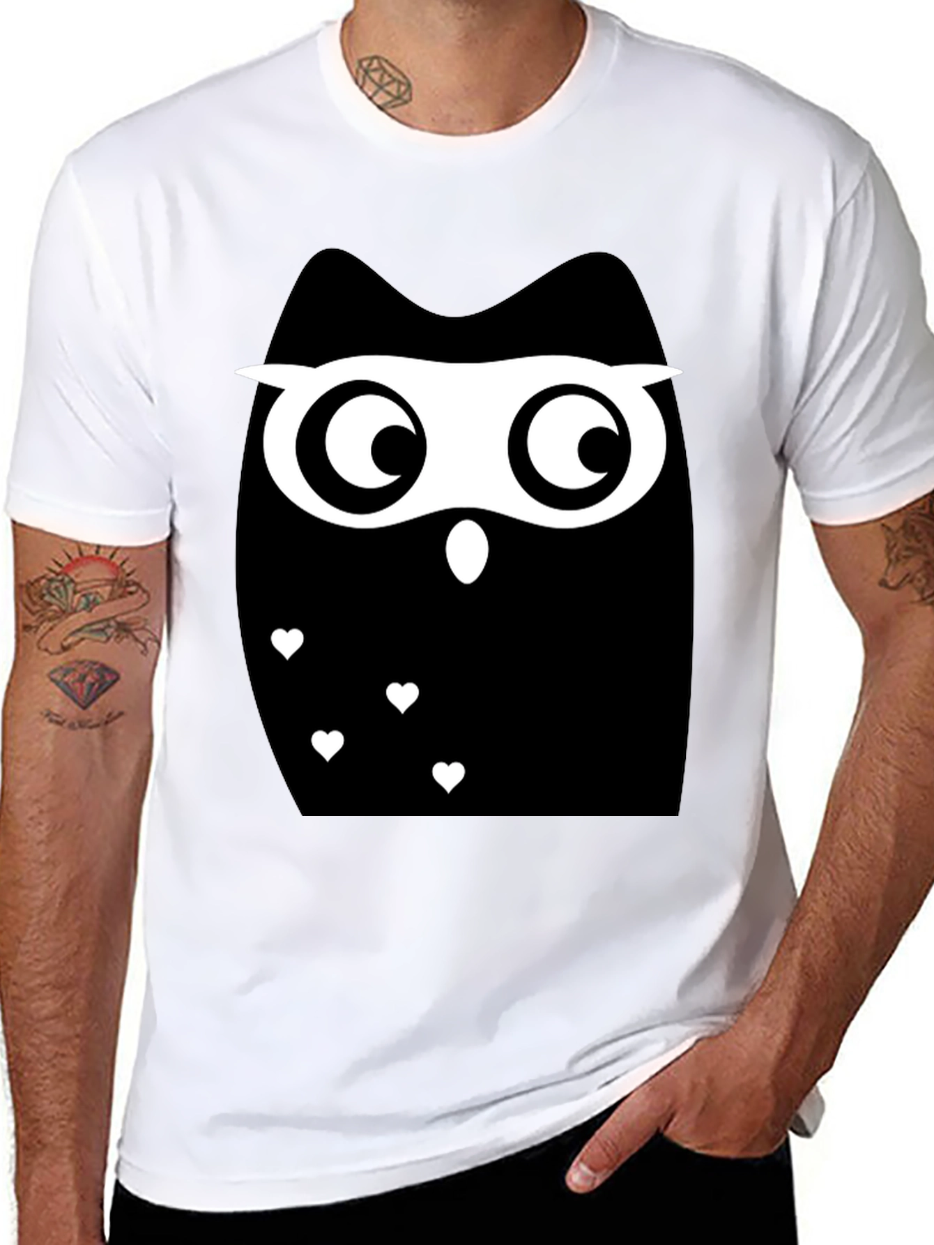 Black Owl Graphic T-Shirt - Cute Animal Tee