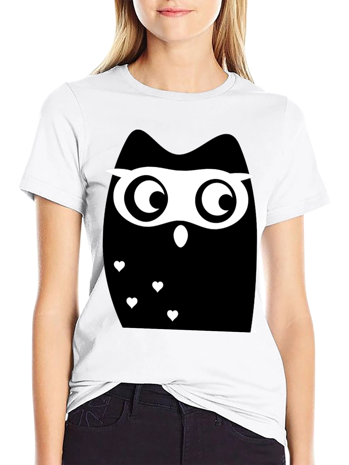 Black Owl Graphic T-Shirt - Cute Animal Tee