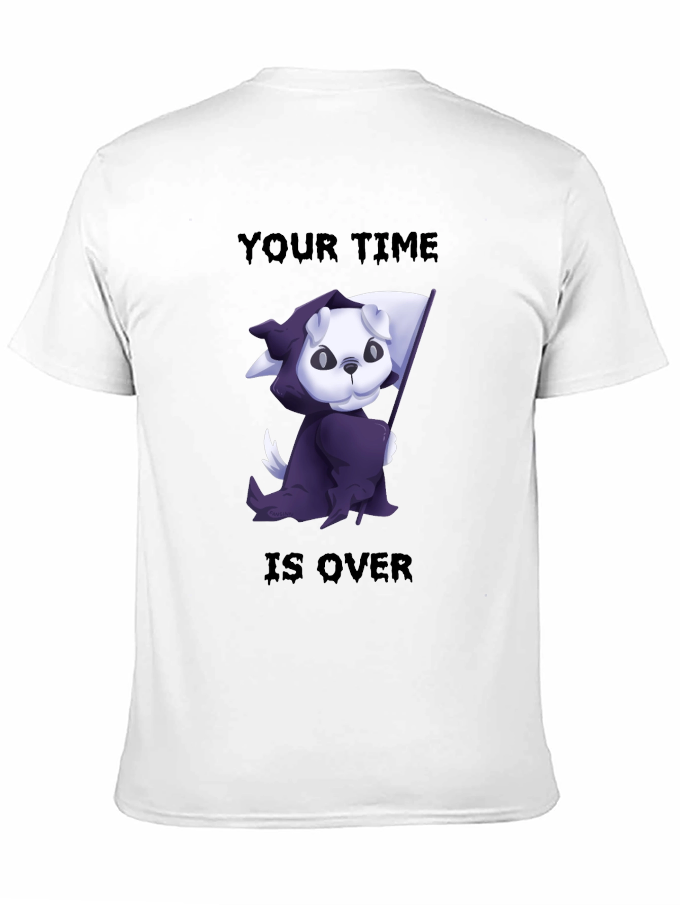 Grim Reaper Dog T-Shirt - Your Time is Over!