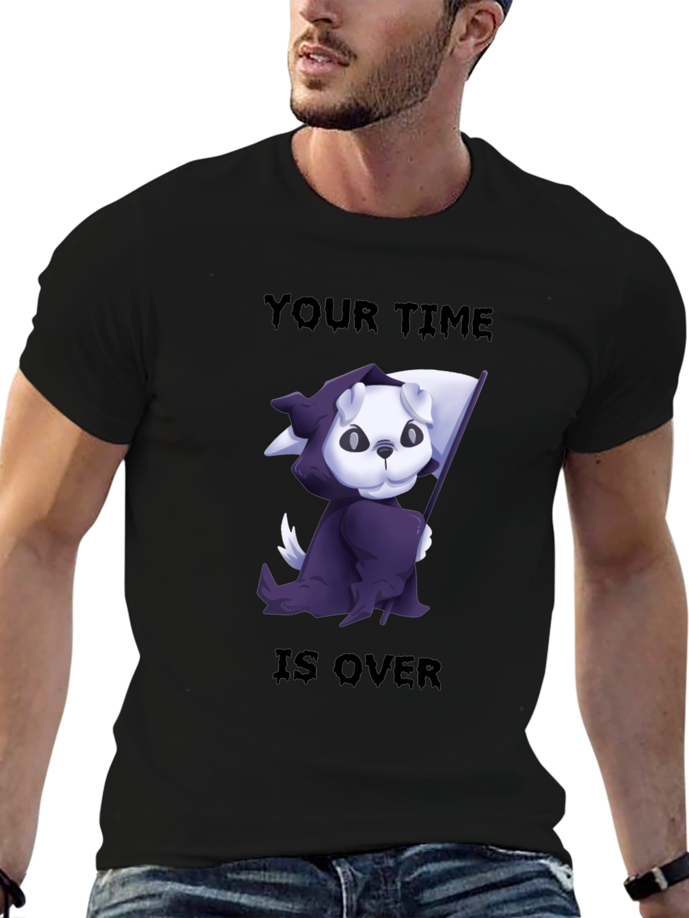Grim Reaper Dog T-Shirt - Your Time is Over!