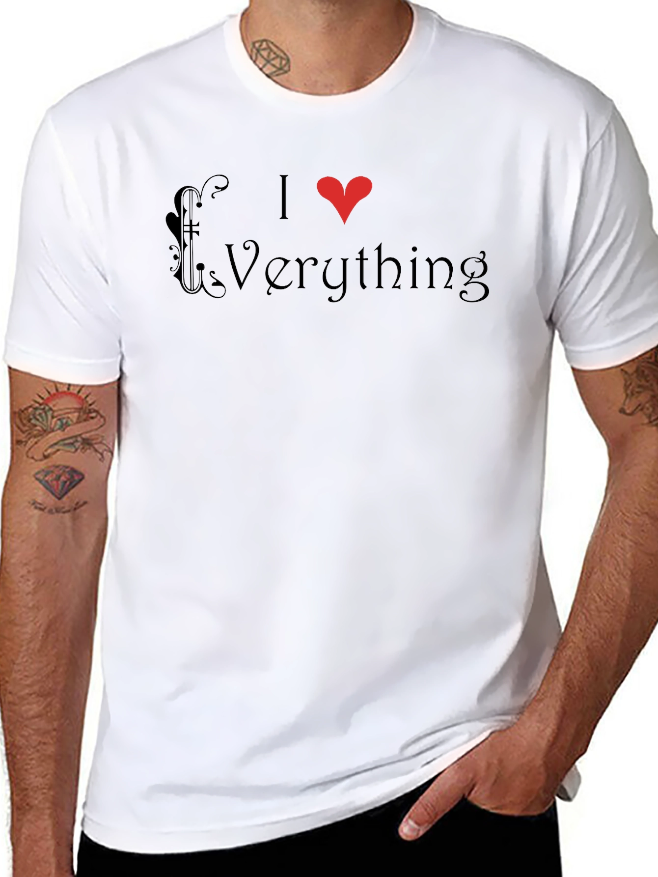 I Heart Everything Graphic Tee - Mens Black T-Shirt