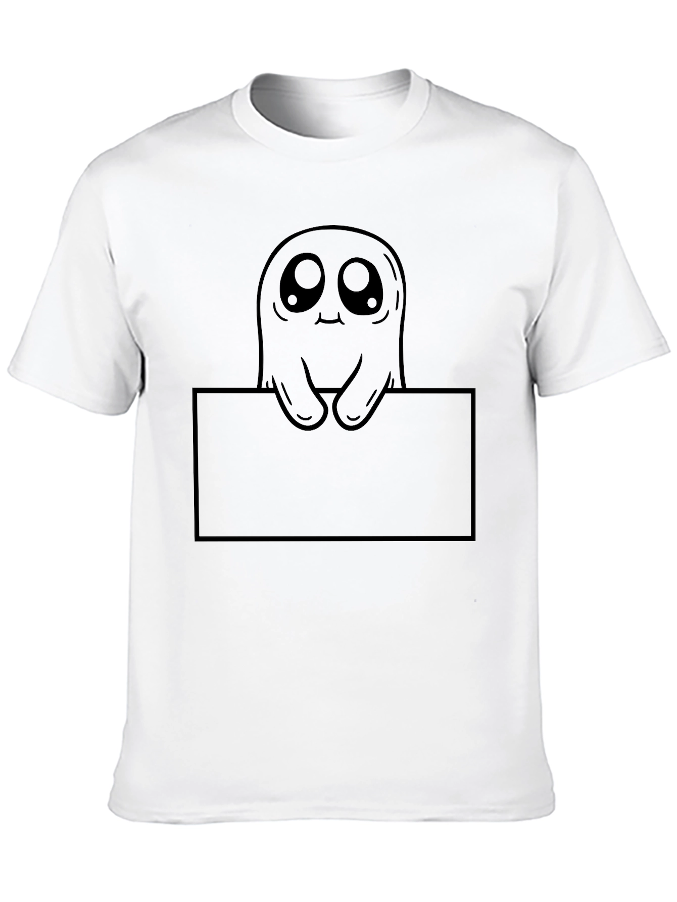 Cute Ghost Graphic Black T-Shirt