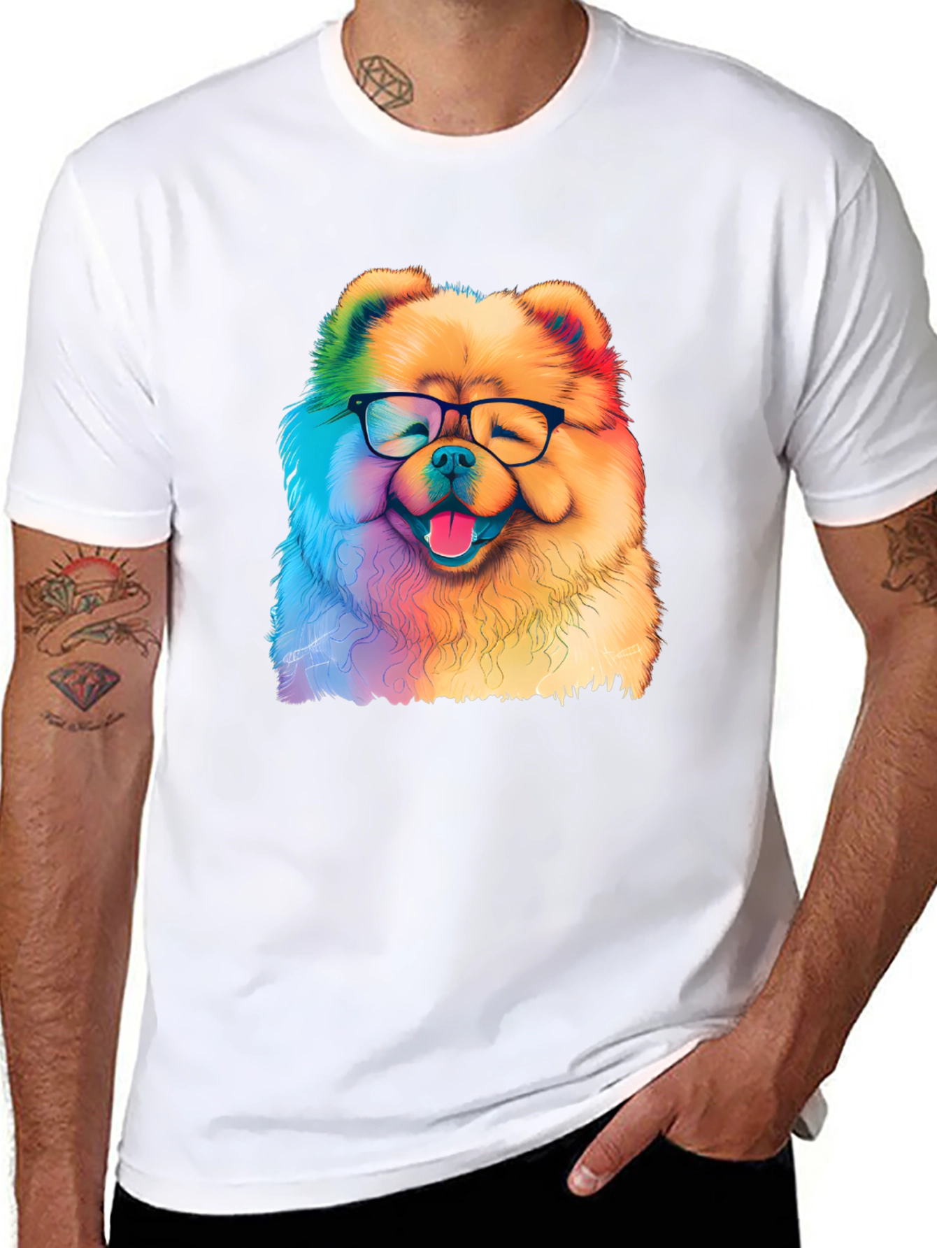 Rainbow Dog Glasses T-Shirt