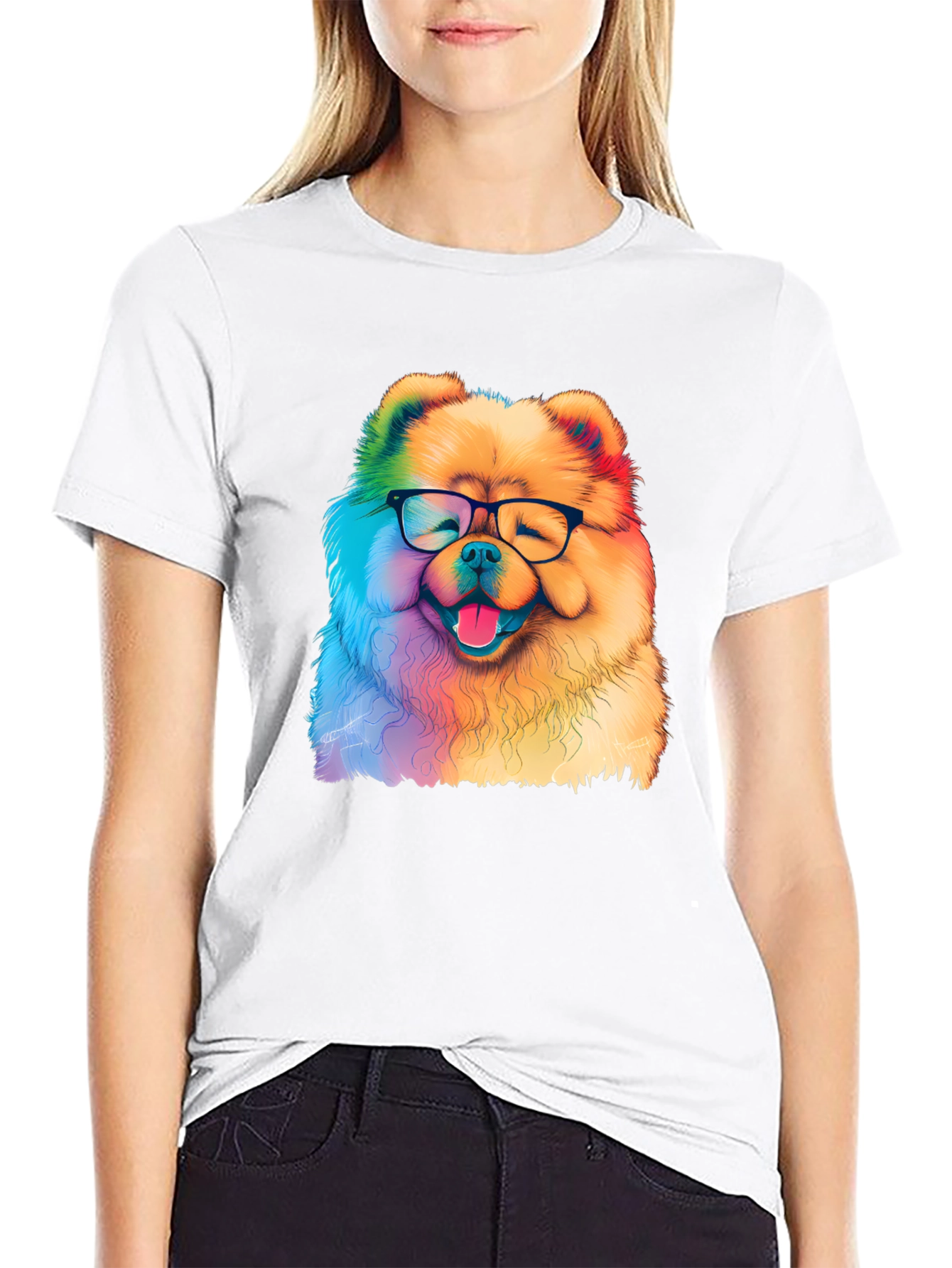 Rainbow Dog Glasses T-Shirt