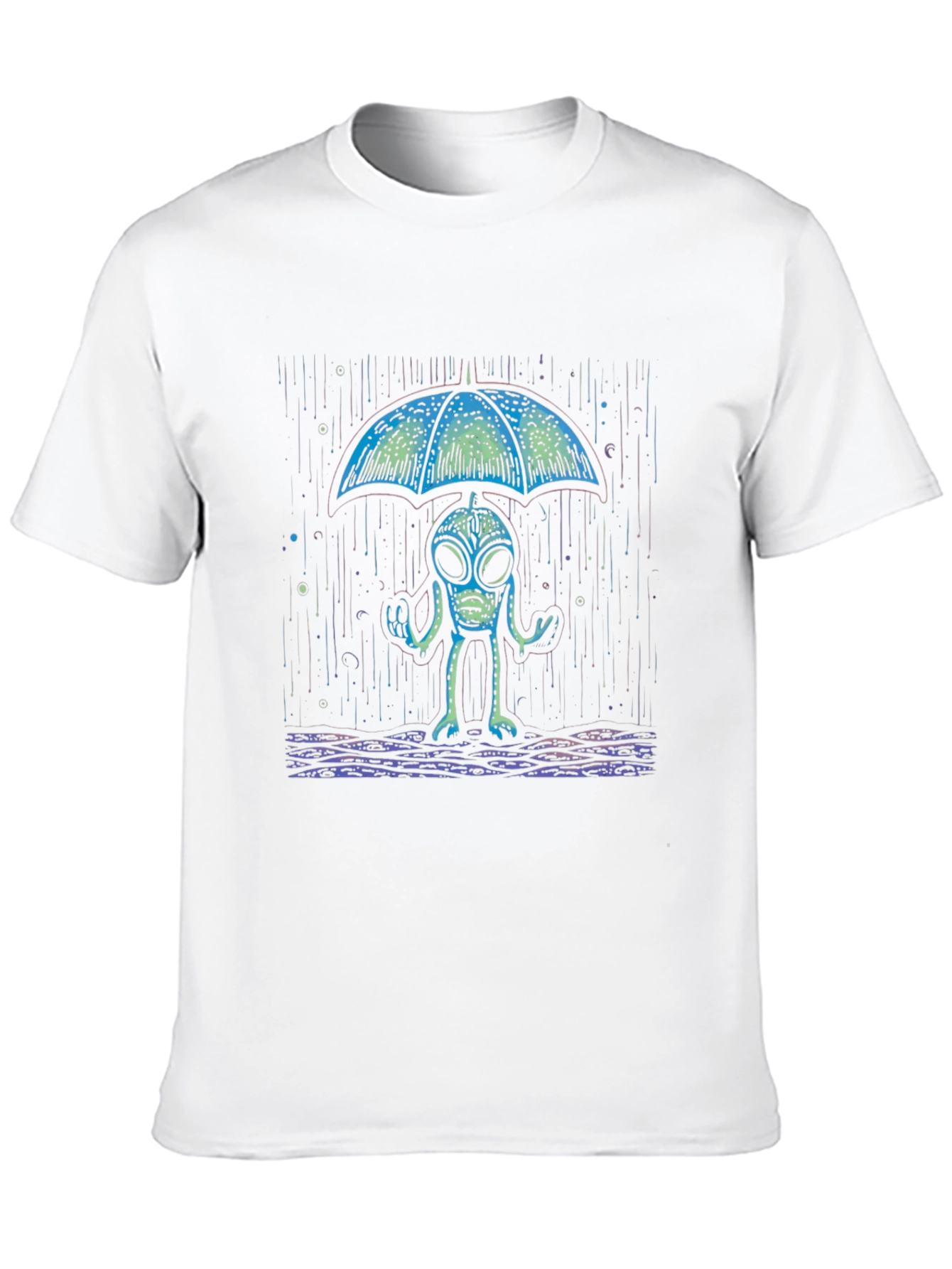 Alien Umbrella T-Shirt - Rain Protection