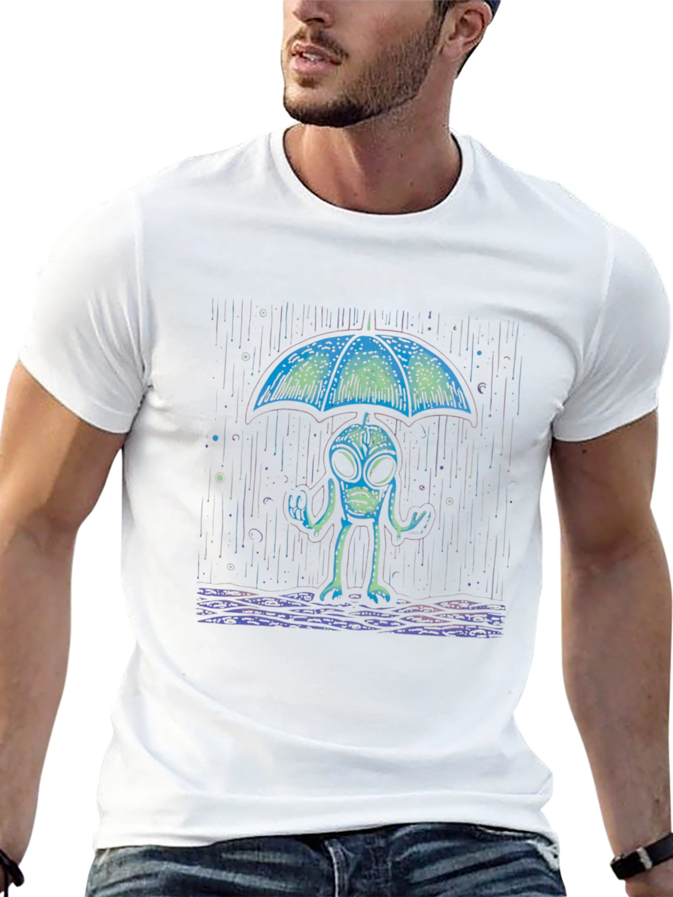 Alien Umbrella T-Shirt - Rain Protection