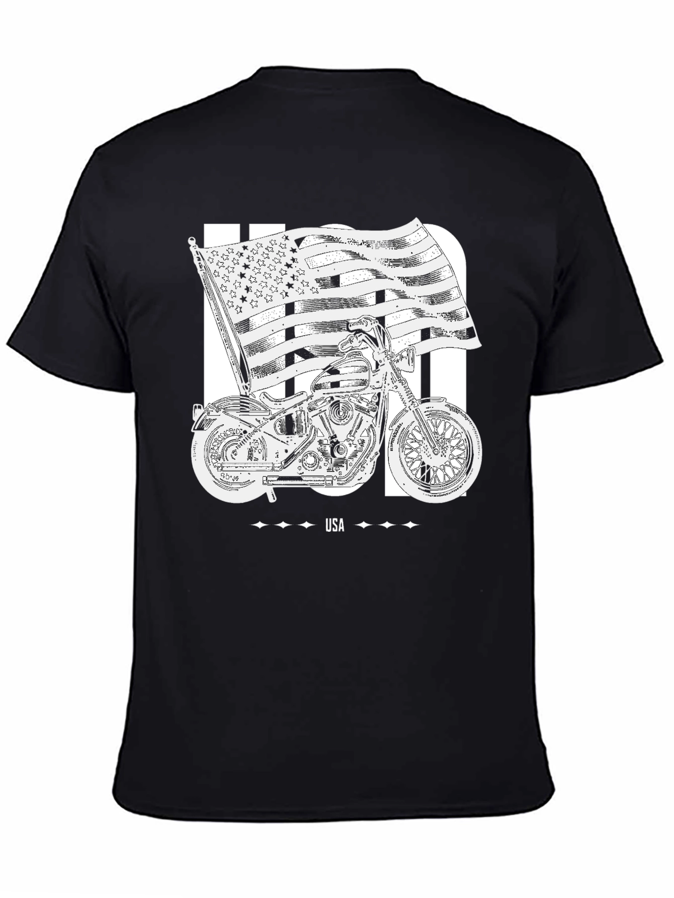 USA Motorcycle Graphic T-Shirt
