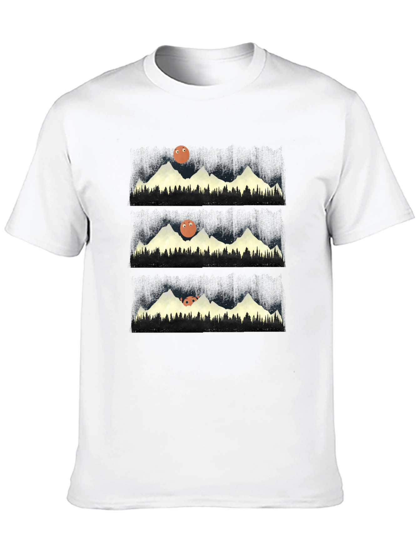 Mountain Moon Rise T-Shirt - Black Graphic Tee