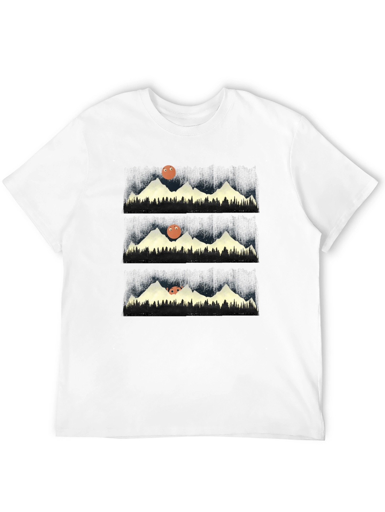Mountain Moon Rise T-Shirt - Black Graphic Tee