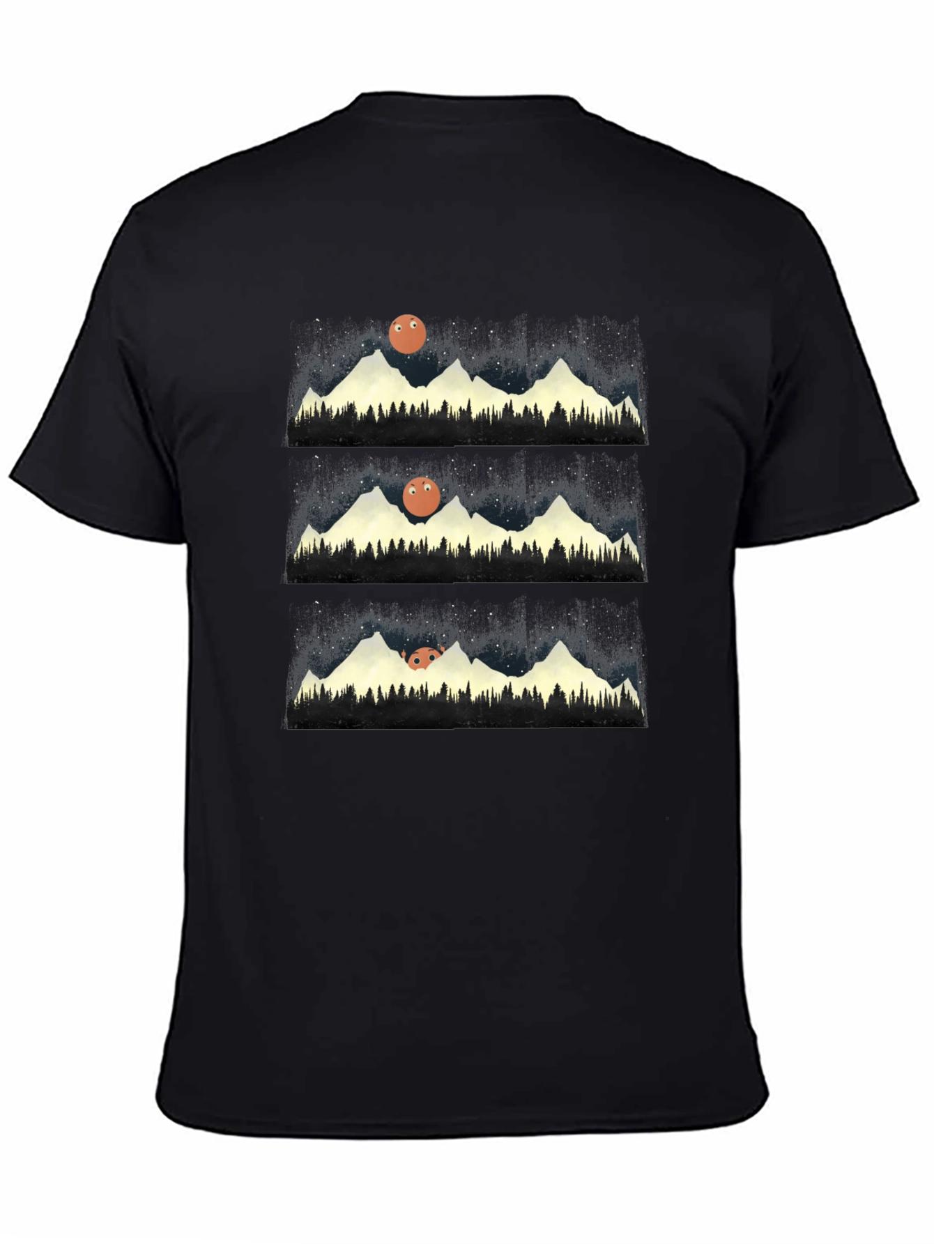 Mountain Moon Rise T-Shirt - Black Graphic Tee