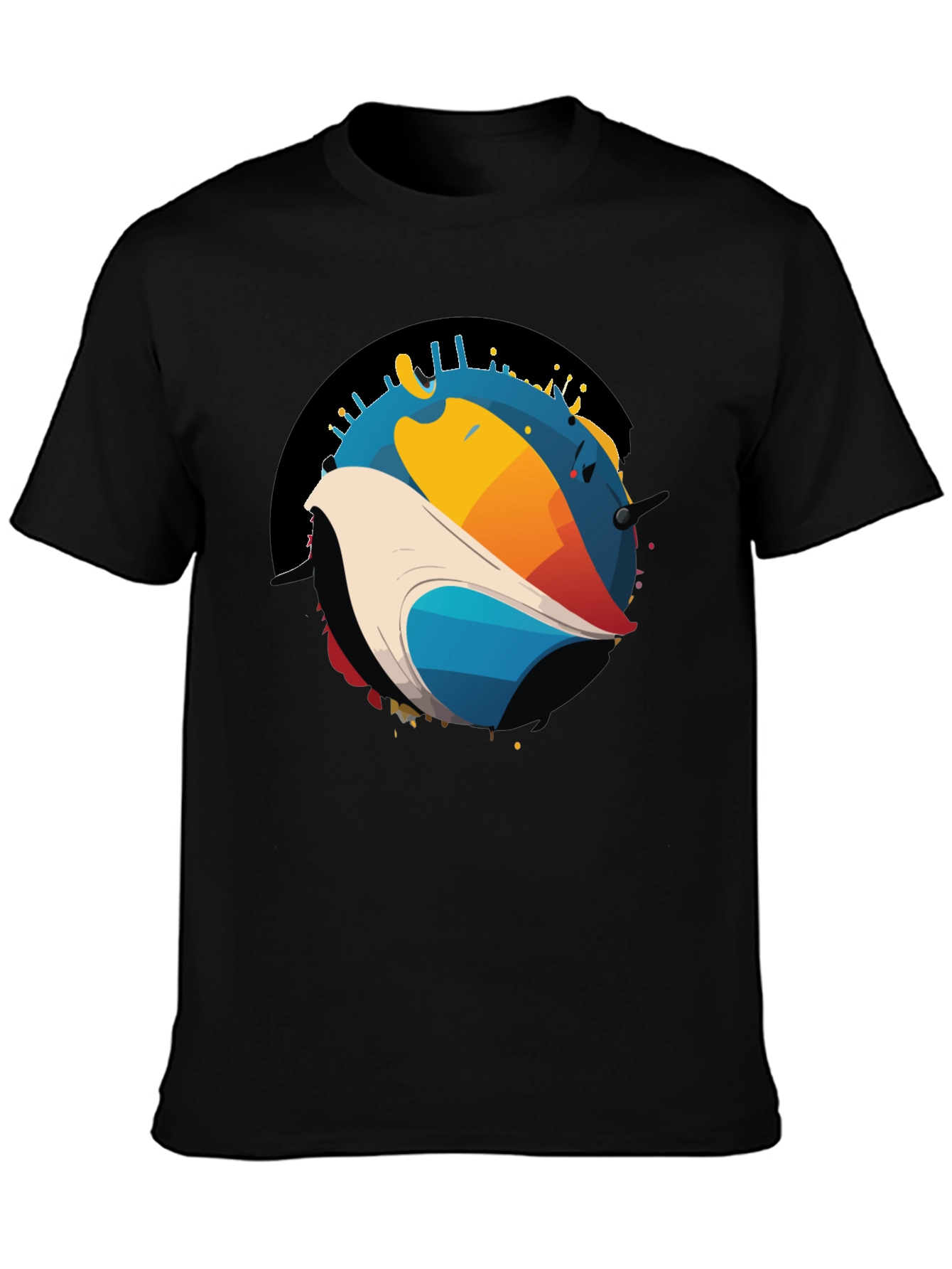 Abstract Bird Graphic T-Shirt - Modern Art Tee