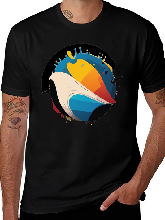 Abstract Bird Graphic T-Shirt - Modern Art Tee