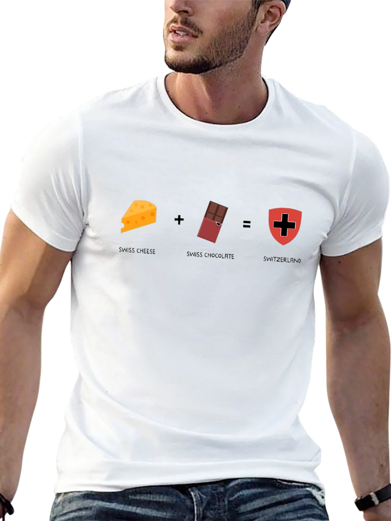 Swiss Cheese + Chocolate = Switzerland Graphic T-Shirt