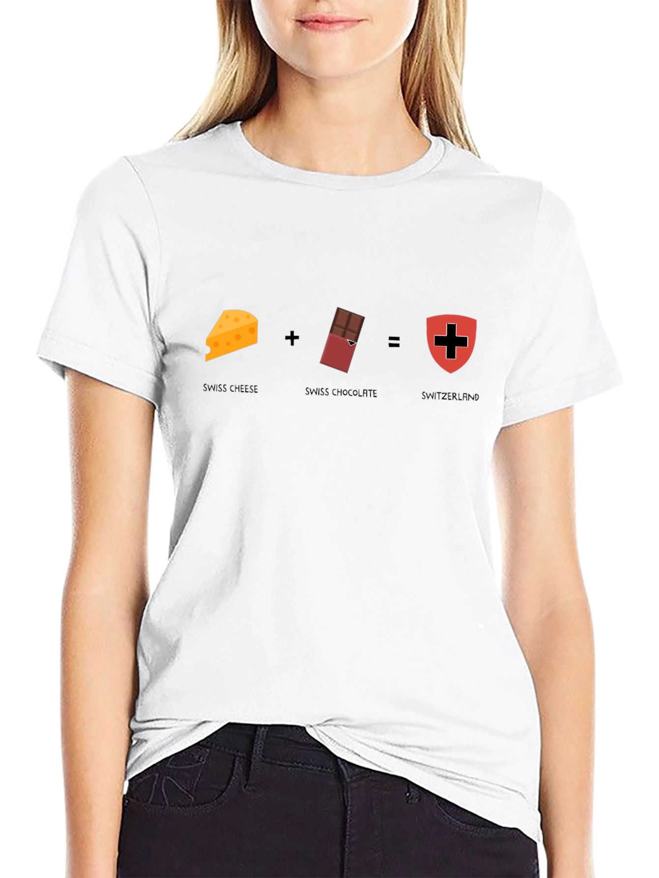 Swiss Cheese + Chocolate = Switzerland Graphic T-Shirt