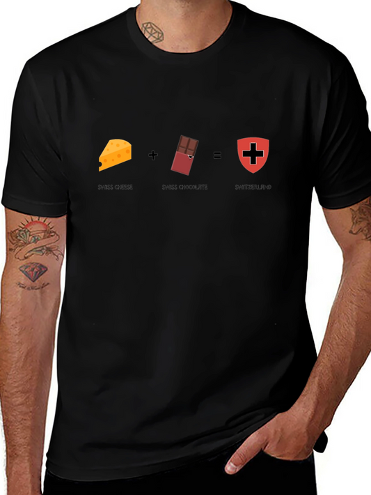 Swiss Cheese + Chocolate = Switzerland Graphic T-Shirt