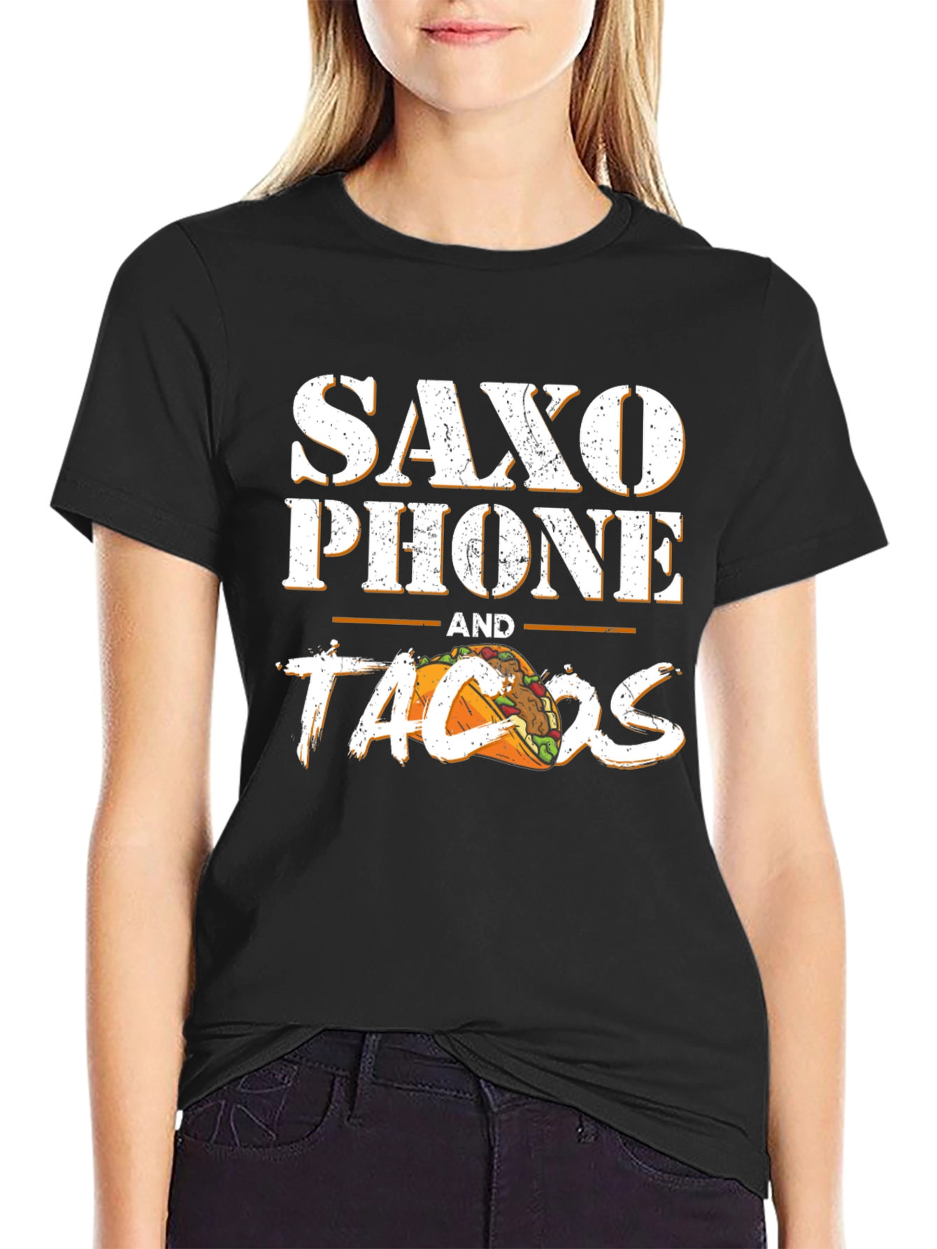 Saxophone and Tacos Graphic T-Shirt