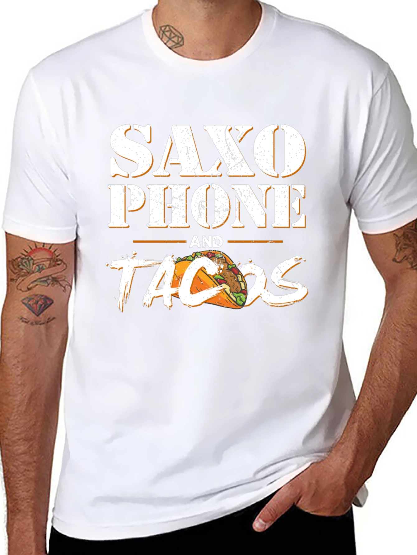 Saxophone and Tacos Graphic T-Shirt