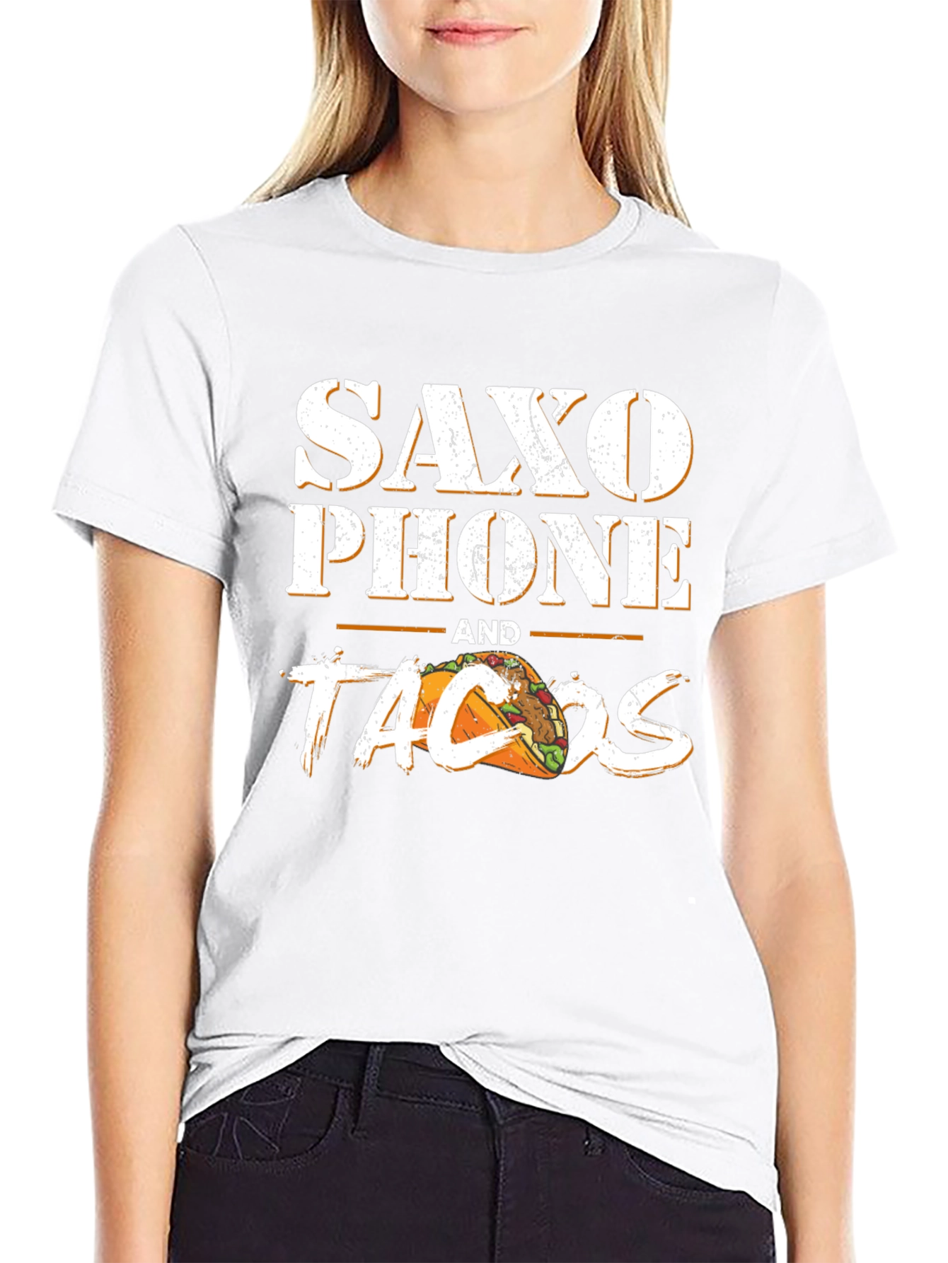 Saxophone and Tacos Graphic T-Shirt