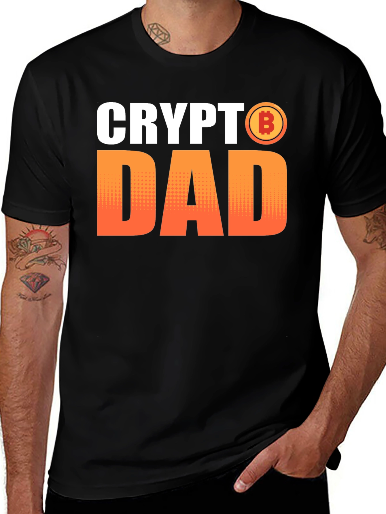Crypto Dad T-Shirt Bitcoin Lover Gift Tee