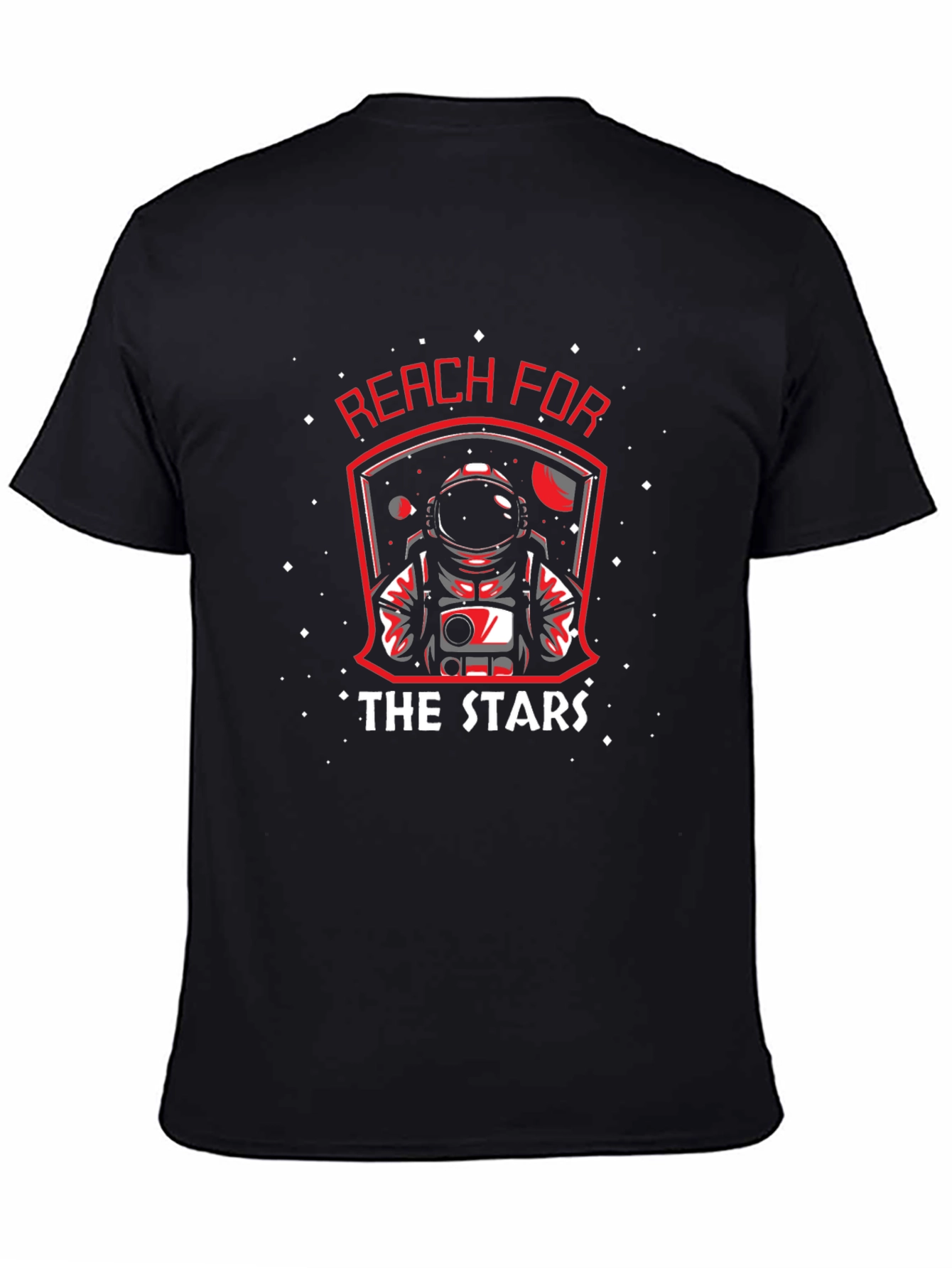 Reach for the Stars Astronaut Graphic Black T-Shirt