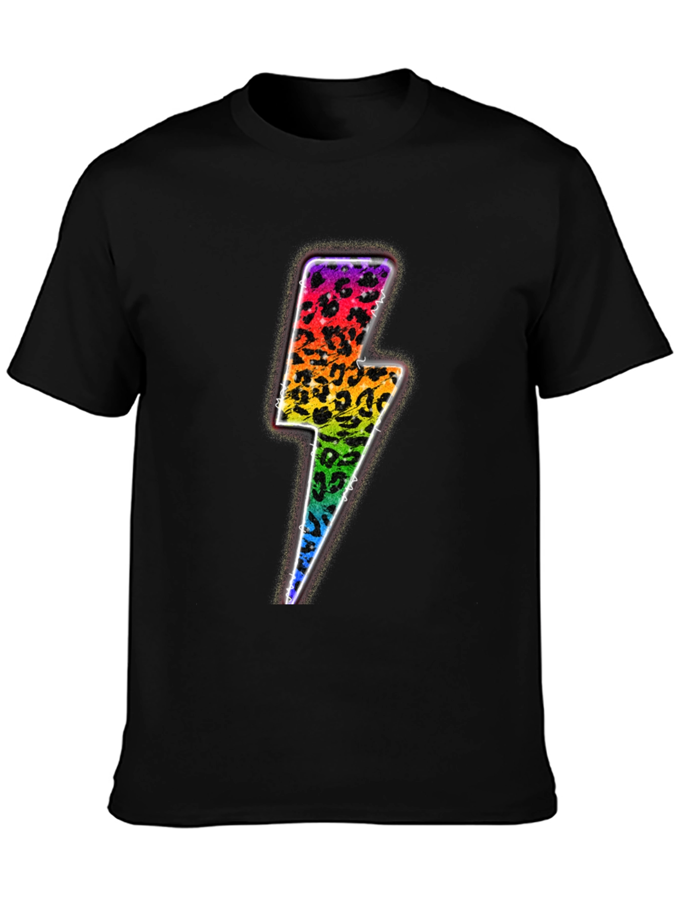 Rainbow Leopard Lightning Bolt Graphic Tee