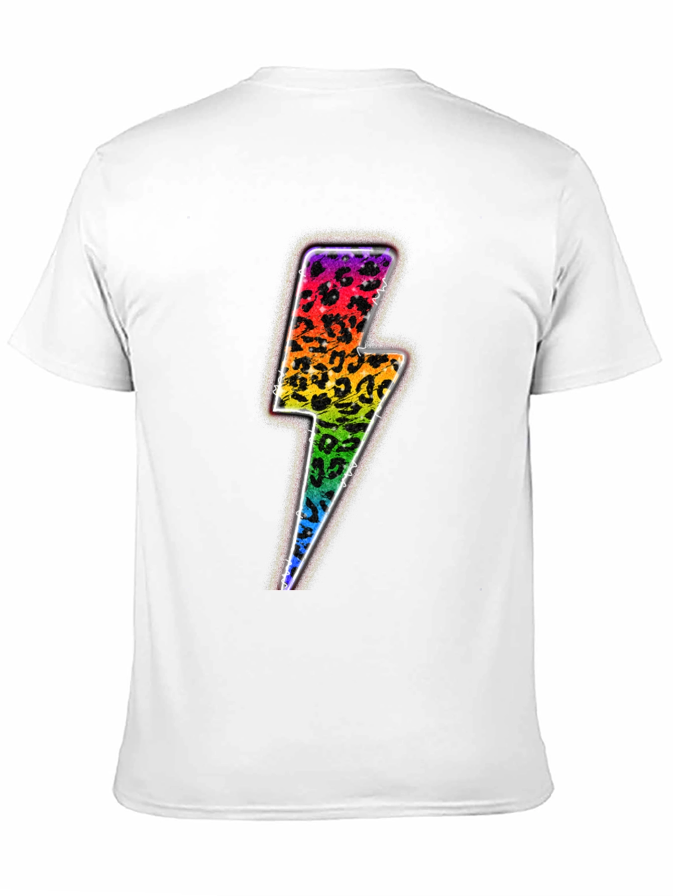 Rainbow Leopard Lightning Bolt Graphic Tee