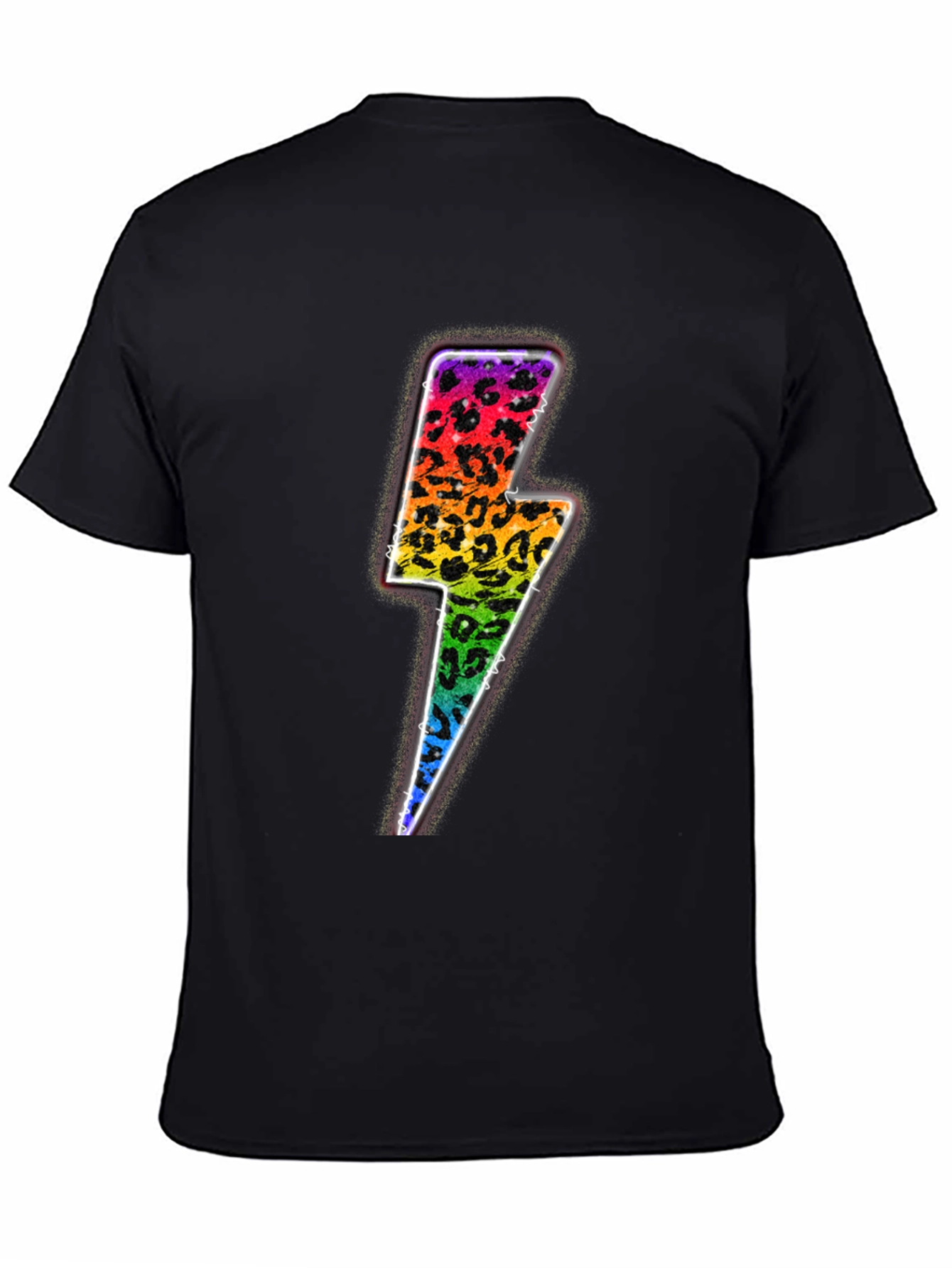 Rainbow Leopard Lightning Bolt Graphic Tee