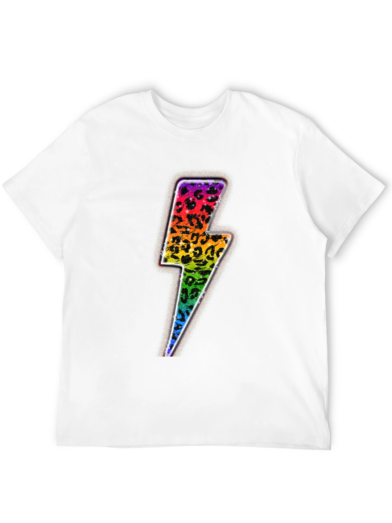 Rainbow Leopard Lightning Bolt Graphic Tee