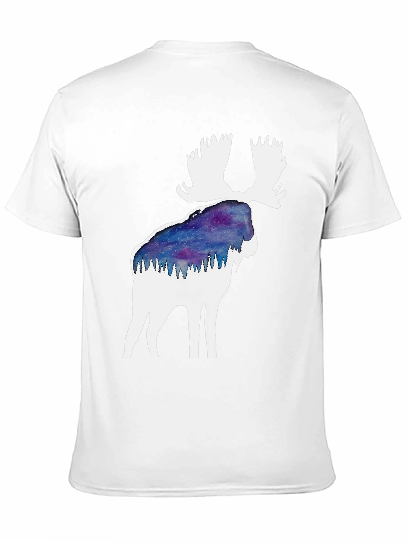 Moose Silhouette Galaxy T-Shirt - Black