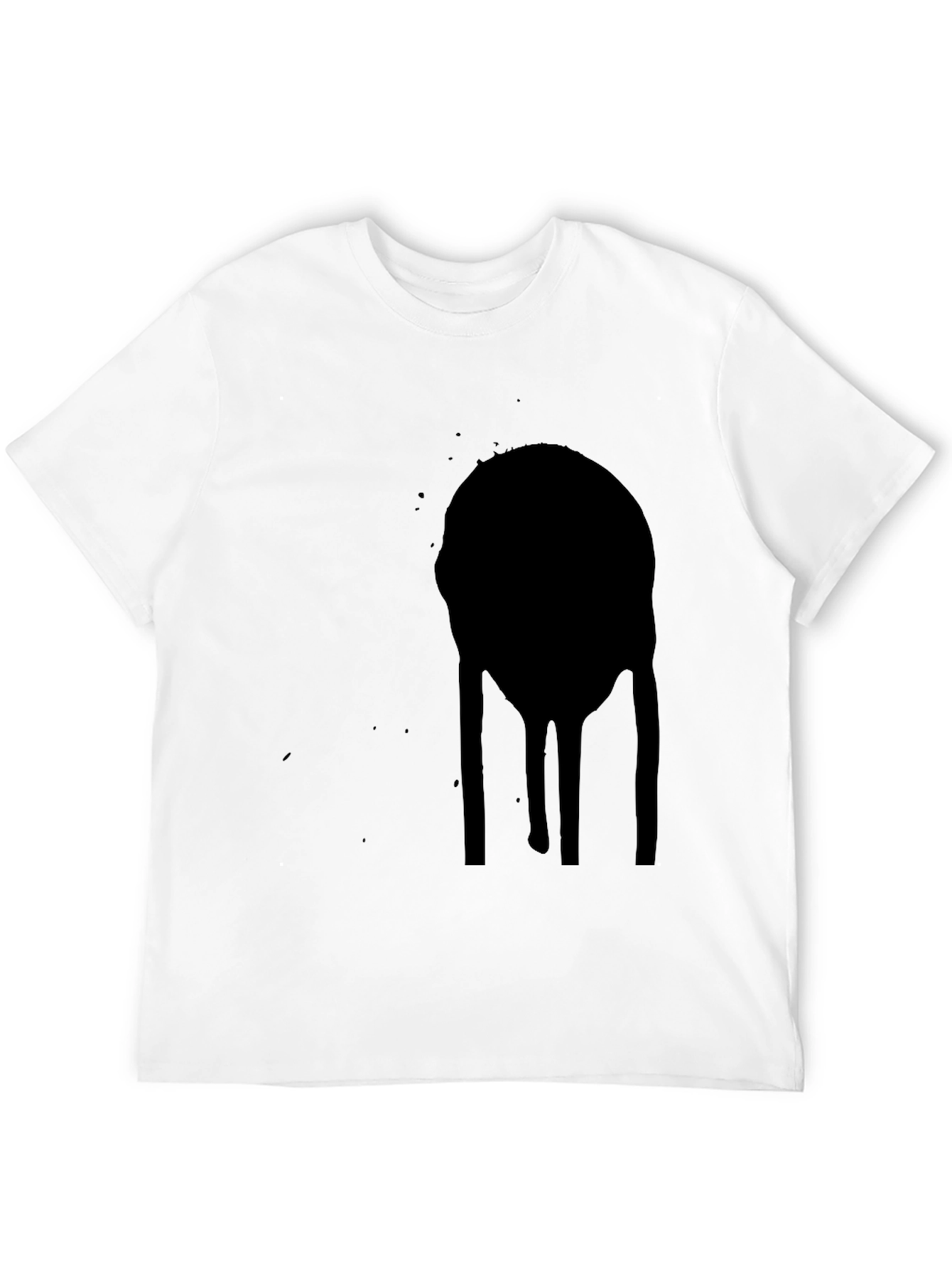 Mens Black Graphic Tee - Abstract Drip Design